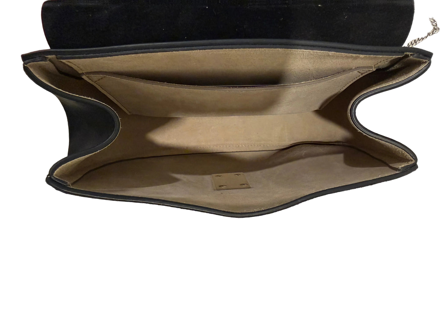 Chloé Drew Small Shoulder Bag – Black Leather & Suede with Silver Hardware