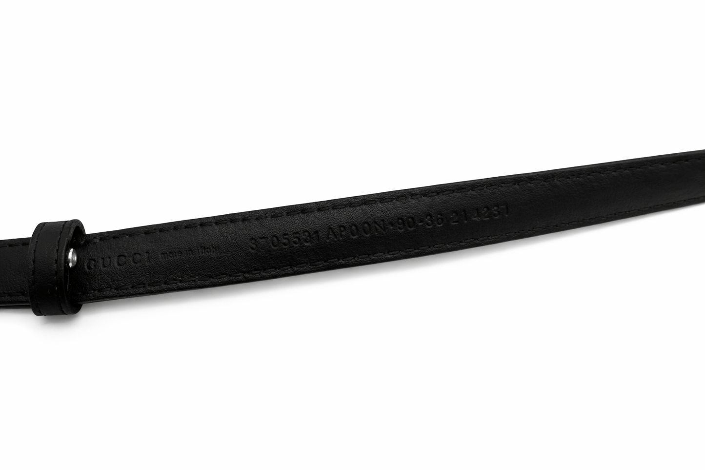 Gucci GG Leather Belt – Black with Silver GG Buckle