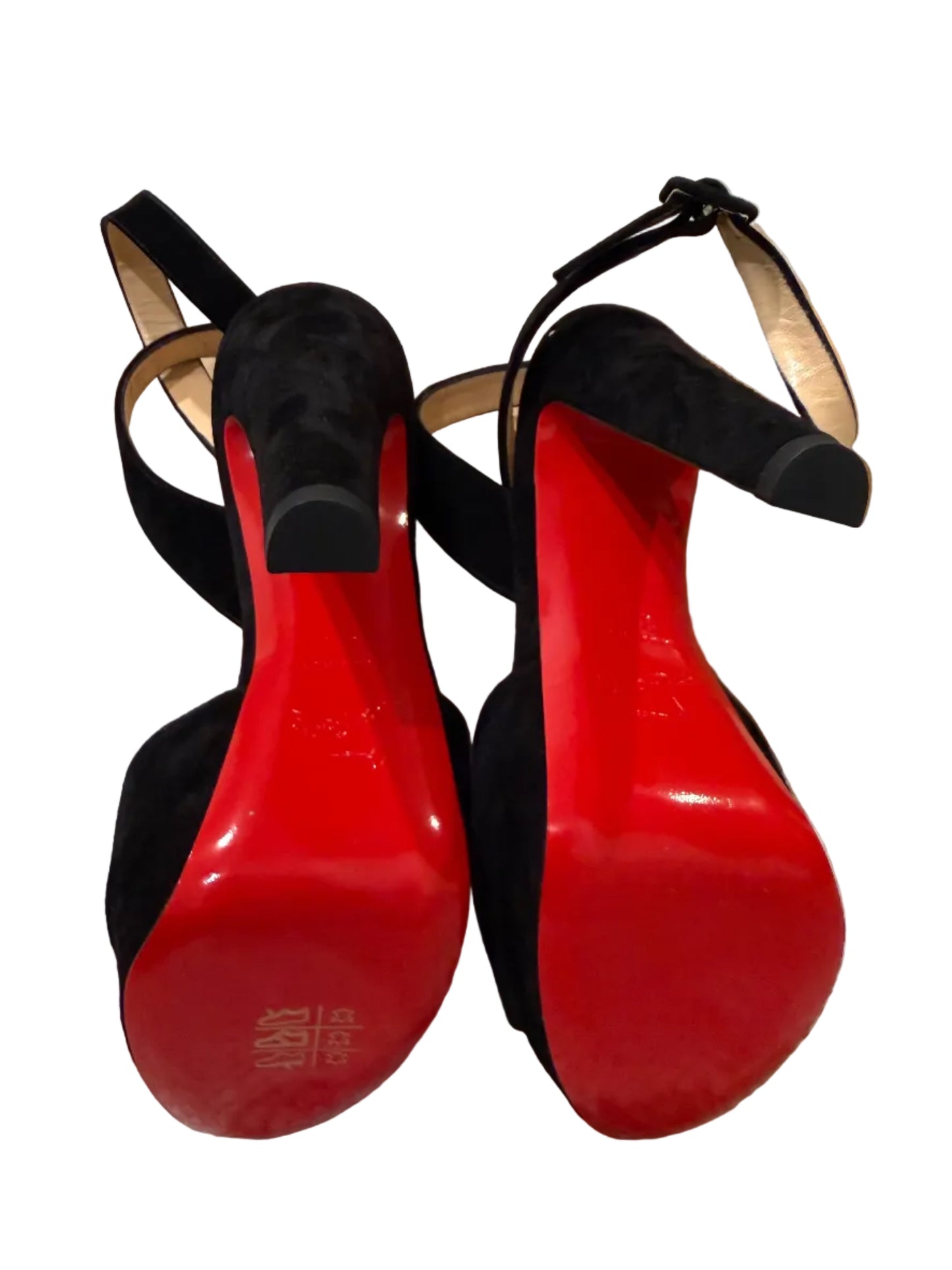Christian Louboutin Black Suede Platform Heels – Red Sole