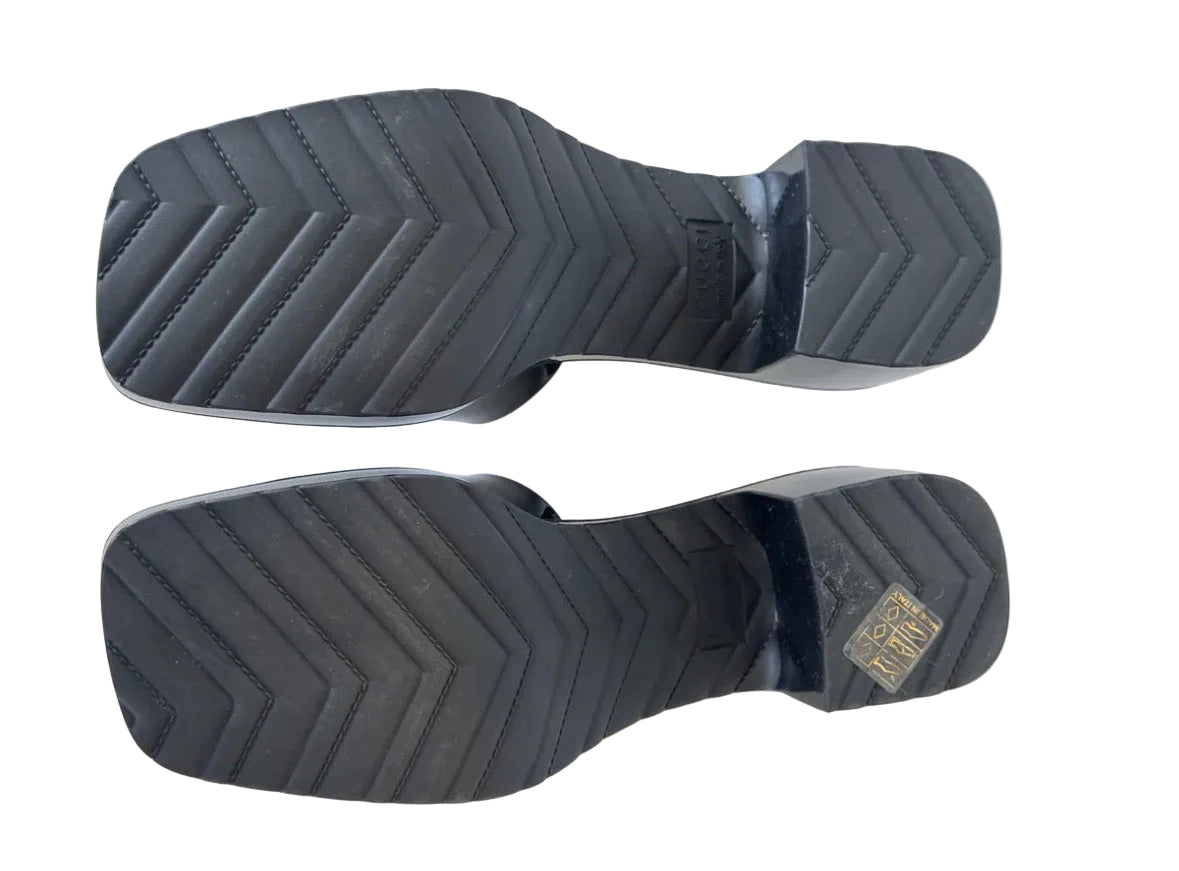 Gucci Black Rubber Slide Sandals