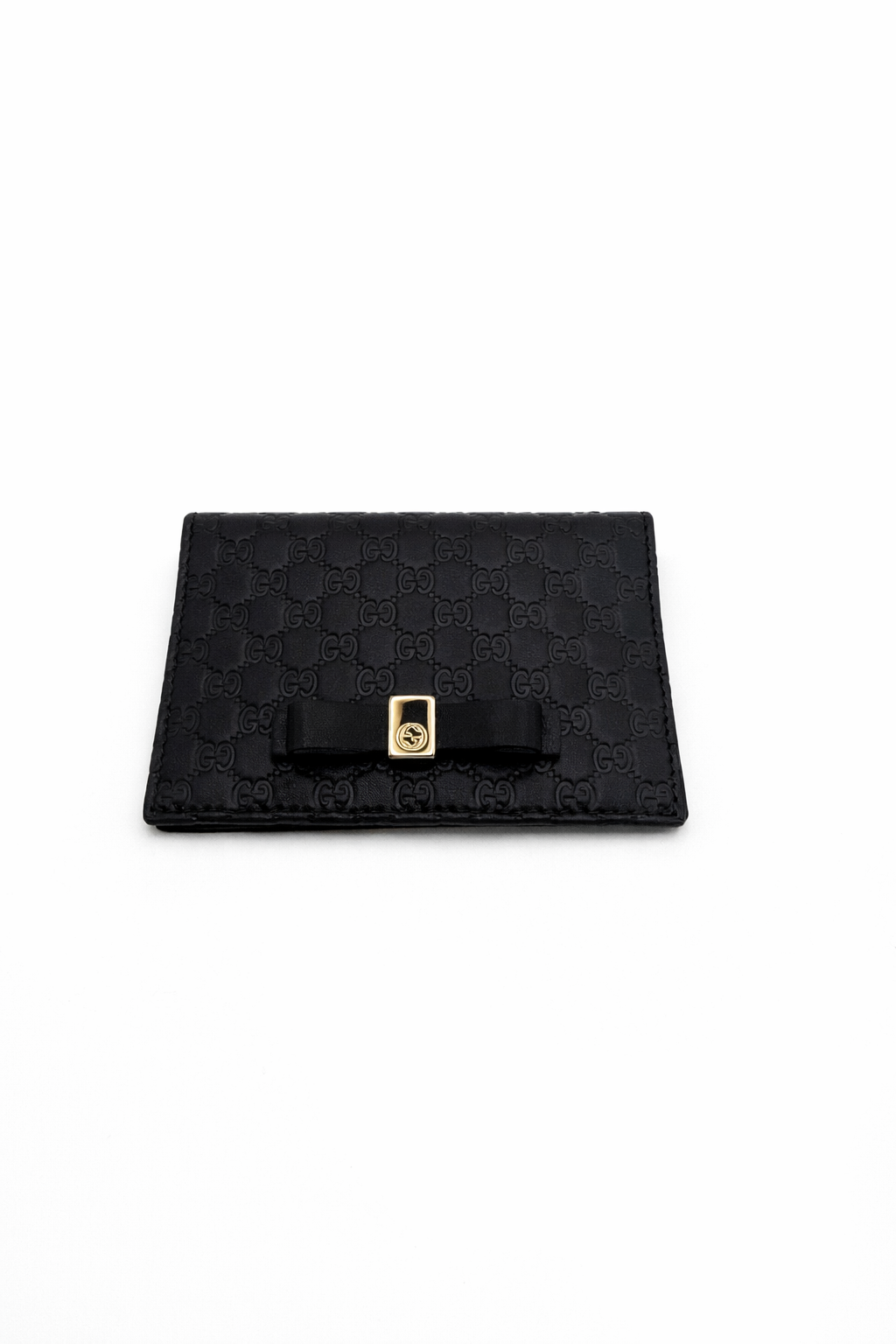 Gucci Black Leather GG Cardholder / ID Wallet